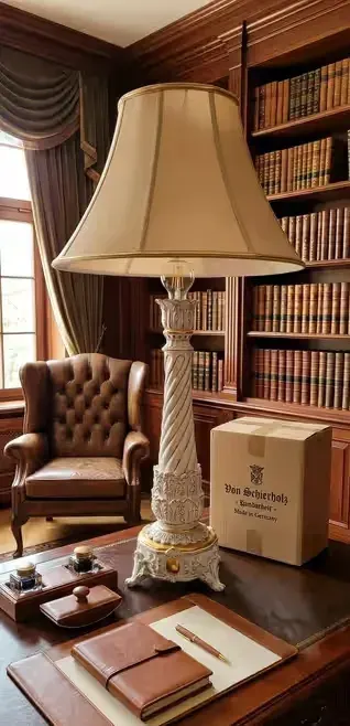 OGROMNA Lampa Pałacowa Porcelana Von Schierholz 92 cm | Barok | Handarbeit | UNIKAT Złoto Vintage — praca Ela, Włocławek