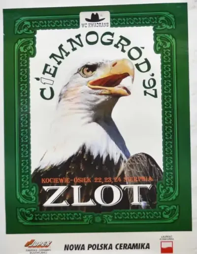 Oryginalny plakat Ciemnogród 97 WC Kwadrans Wojciech Cejrowski zlot Kociewie Osiek 1997 retro — praca IG88, Wrocław