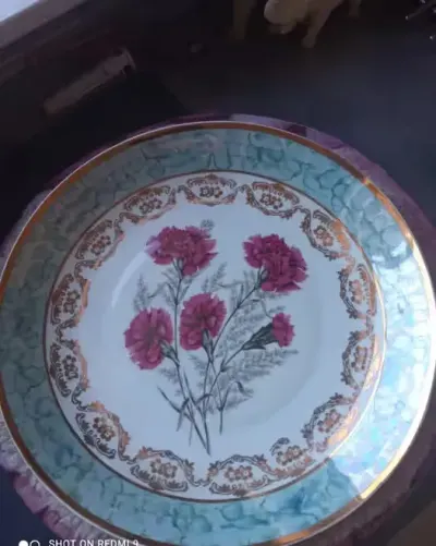 Patera 33" złocona porcelana Wałbrzych — praca Arpi, Wałbrzych