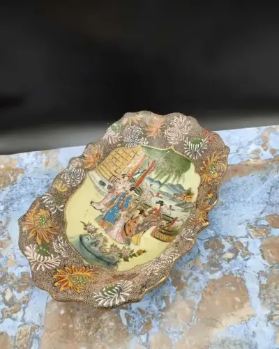 Patera Chińska Porcelana - Japonia - ręcznie malowana - ciekawa 3309 — praca skarbywyszukane, Łask