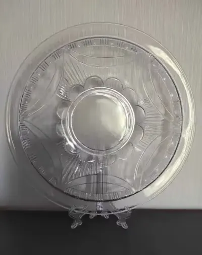 Patera, talerz, szkło Ząbkowice, średnica 26 cm — praca Filip, Białystok