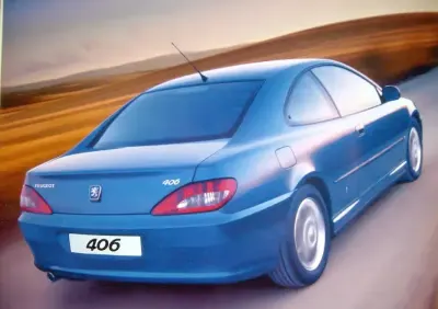 Peugeot 406 Coupe Pininfarina 2002 - prospekt 28 stron, stan BDB+ — praca Jarosław, Warszawa