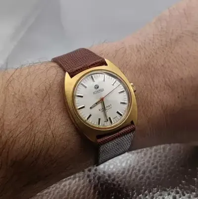 Piękny szwajcarski zegarek Roamer Elegant 17 incabloc vintage lata 70 — praca jjd, Bydgoszcz
