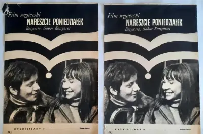 Plakat Filmowy Nareszcie Poniedziałek ok. 1970 r. Oryginał Vintage PRL — praca galeriaszafa, Bydgoszcz