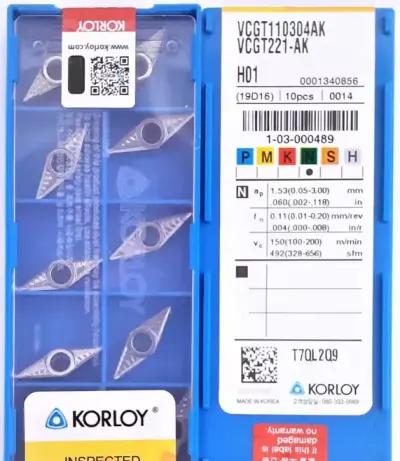 Płytki VCGT 160404 AK H01 KORLOY Aluminium — praca Piotrek, Łuków