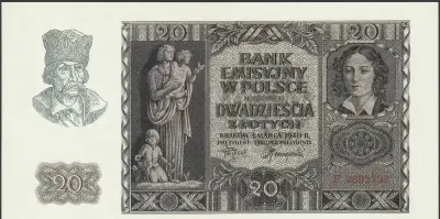 Polska - Generalna Gubernia 20 złotych 1940 - E. Plater ? — praca Wanjak, Łódź