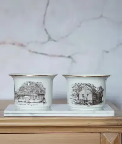 Porcelanowa osłonka na doniczkę BG Dania lata 70-te — praca Justyna, Szczecin