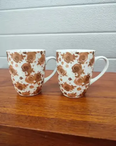 Porcelanowy Kubek - Motyw róży - Adler - vintage - design - W — praca skarbywyszukane, Łask