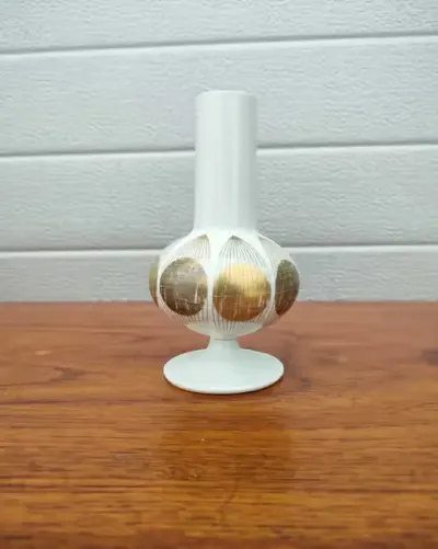 Porcelanowy Wazon Op Art E.A. Sundermann - Fustenberg - Lata 60 -W — praca skarbywyszukane, Łask