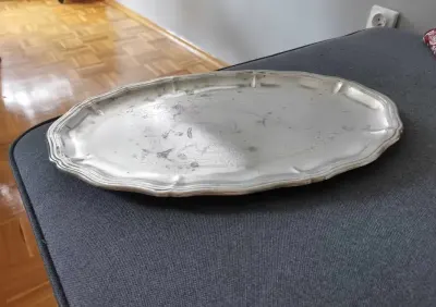 PRL półmisek metal duży — praca Agata, Toruń