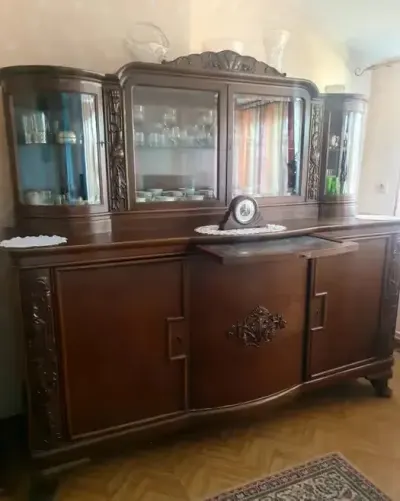 Przedwojenny kredens dębowy / Antyk / Bufet z nadstawką / Lata 20-30. — praca SereneSealion881, Prudnik