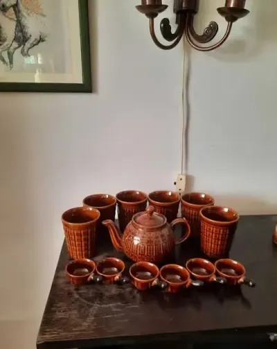Sprzedam szkło, porcelit, zestaw Irena, świecznik Sowa, PRL, fajans. — praca Piotr, Łódź