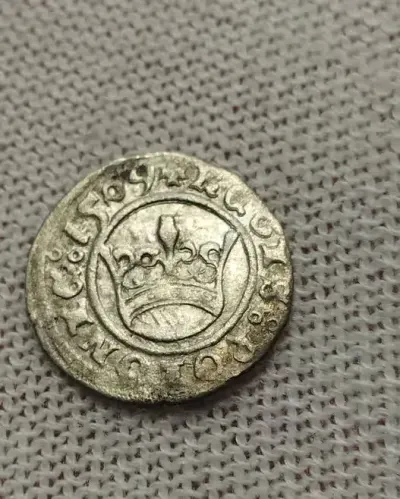 Srebrna moneta Polska Półgrosz koronny 1509r. Kraków , Zygmunt I Stary - bardzo ładny stan — praca Robert, Bydgoszcz