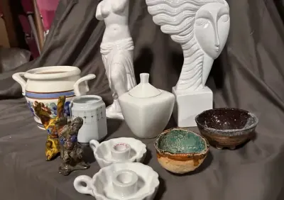Stara porcelana ceramika przedwojenne figurki retro zestaw vintage — praca Domowa wyprzedaż, Wałbrzych