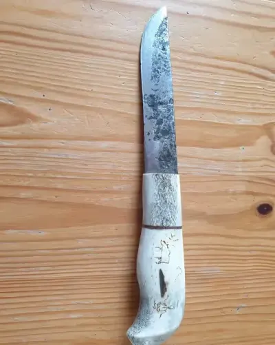 stary fiński nóż, saami puukko — praca Krzysztof, Gdańsk