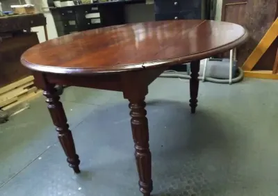 Stół BIEDERMEIER -klapiak mahoń XIX w. — praca Bogdan, Łódź