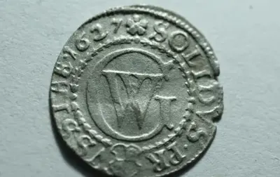 Szeląg Jerzy Wilhelm 1627 — praca Dariusz, Białe Błota