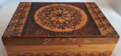 Szkatułka Góralska Zakopane Drewno Cepelia Vintage PRL — praca galeriaszafa, Bydgoszcz