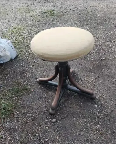 Taboret ława stołek pianisty do fortepianu pianina krecone PRL — praca Łukasz, Pabianice