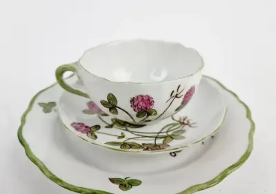 Trio porcelanowe Hutschenreuther filiżanka spodek i talerzyk Vintage — praca Vintage, Głubczyce