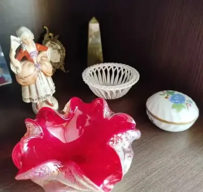 Unikalny, szklany "półmisek" Murano Barovier & Toso,/zloty adwenturyn/ — praca Jarek, Kraków