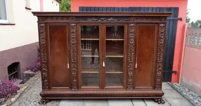 Unikatowa Neorenesansowa Dębowa Biblioteka 1920 r. Sygnowana Renowacja — praca Grzegorz Stanasiuk, Ziębice