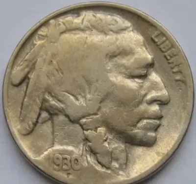 USA 5 centów 1930 - indianin z piórami i bizon — praca Czekal, Łódź