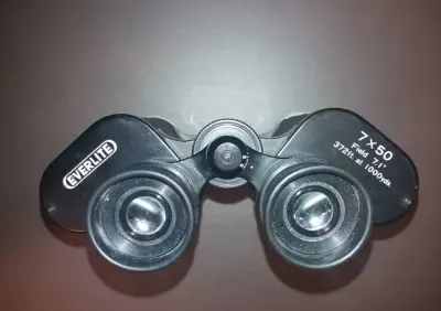 vintage lornetka 7x50 Toei Kogaku Co. Ltd pod marką EVERLITE 970 gram — praca Lùpo, Łódź
