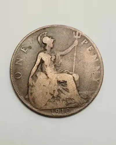 Wielka Brytania One Penny ( 1 pens ) 1910r. Edward VII — praca Robert, Bydgoszcz