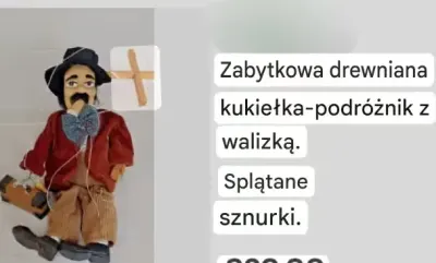Zabytkowa drewniana kukielka — praca Iwona, Nowy Tomyśl