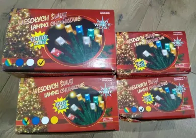 1000 LED Lampki Choinkowe MOCNE Zewnętrzne FLASH — praca Marcin, Żabia Wola