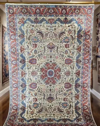 70 letni Isfahan Lahore - Perski dywan z połowy ub. wieku 136 x 210cm — praca Gallery-Rugs, Warszawa