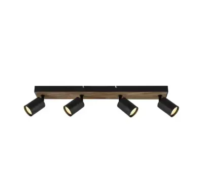 Brilliant Jello Wood Lampa Sufitowa, Czarny, 4-punktowe gu10 600x80 — praca Michał, Zaczernie