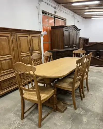 Dębowy stół z 6 krzesłami/lite drewno/Raty — praca Szafiarka Stylowe Meble, Pionki