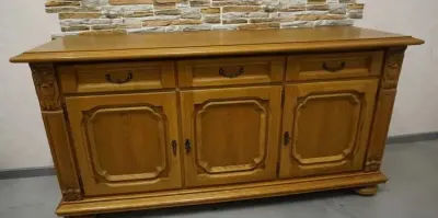 Komoda Dębowa Super pod TV Masywna i Pojemna szer. 178 cm (p-1305) — praca www.HD-MEBEL.pl, Osiek Drawski