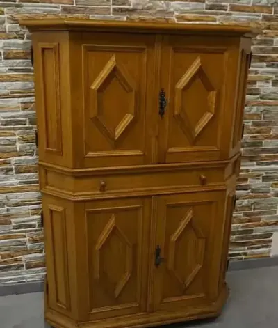 komoda dębowa wysoka 4 drzwiczki szer. 90 cm (p-922)   -40% — praca www.HD-MEBEL.pl, Osiek Drawski