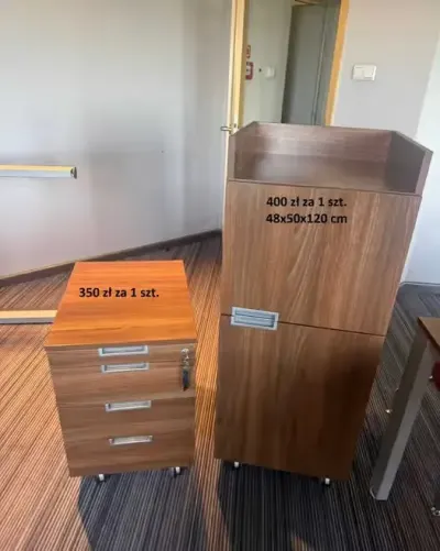 Kontenerek pod biurko gabinetowy orzech kontenereki szafka biuro dom — praca KOMIS PRO ONE, Warszawa