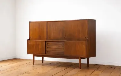 Kredens | highboard tekowy Johannes Andersen Dania lata 60. XX wieku. — praca Mateusz, Wrocław
