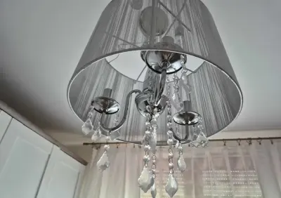 Lampa glamour srebrna MONA , na 3 żarówki — praca Kinga, Złotniki