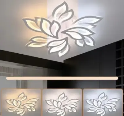 Lampa Led sufitowa RGB Biała w kształcie Kwiatu sterowana pilotem — praca Olena, Lublin