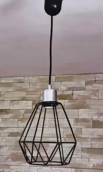 Lampy 2 sztuki lampa loft, różnej długości, klosze z siatki drucianej (cena za 2 sztuki) — praca Właściciel, Katowice