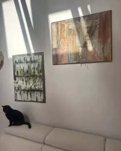 Obraz strukturalny z wazonem — praca Aleksandra, Janikowo