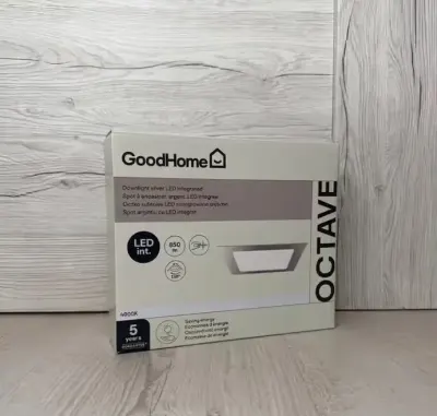Oczko sufitowe LED GoodHome Octave srebrne kwadratowe 10.5W - 4 sztuki — praca Grzegorz, Trębaczew