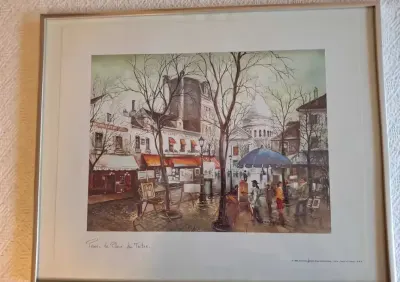 Reprodukcja obrazu -  plac du Tertre w Paryżu. 35x26cm Made In France — praca Roman, Bydgoszcz