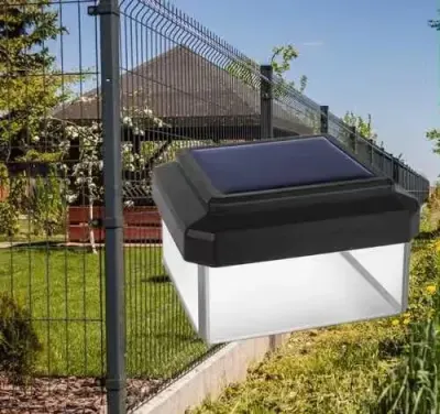 Solarna Lampka LED nakładka na słupek z płotu 60X40 mm Daszek OGRODZENIE — praca Marek, Cisie