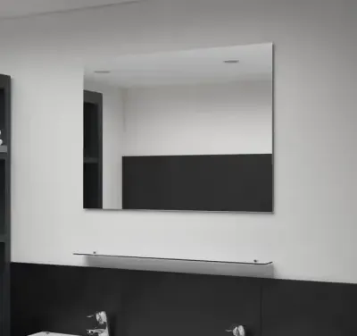 Vidaxl Lustro Ścienne Z Półką, 80X60 Cm, Hartowane Szkło — praca gsyART, Warszawa