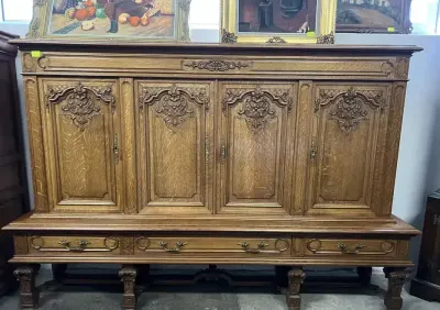 Wysoka komoda dębowa/rzeźbiona/Raty — praca Szafiarka Stylowe Meble, Pionki