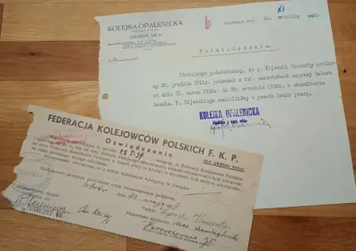 2 dokumenty PKP II RP 1939 rok Poznań — praca ojjjjjjjjj, Poznań