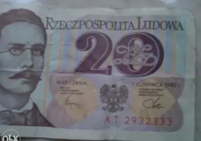 20,00 Banknot z 1982 r. — praca Prywatne, Gdańsk