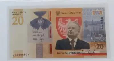 20 zł Lech Kaczyński  nr 634 — praca Sebastian, Poznań